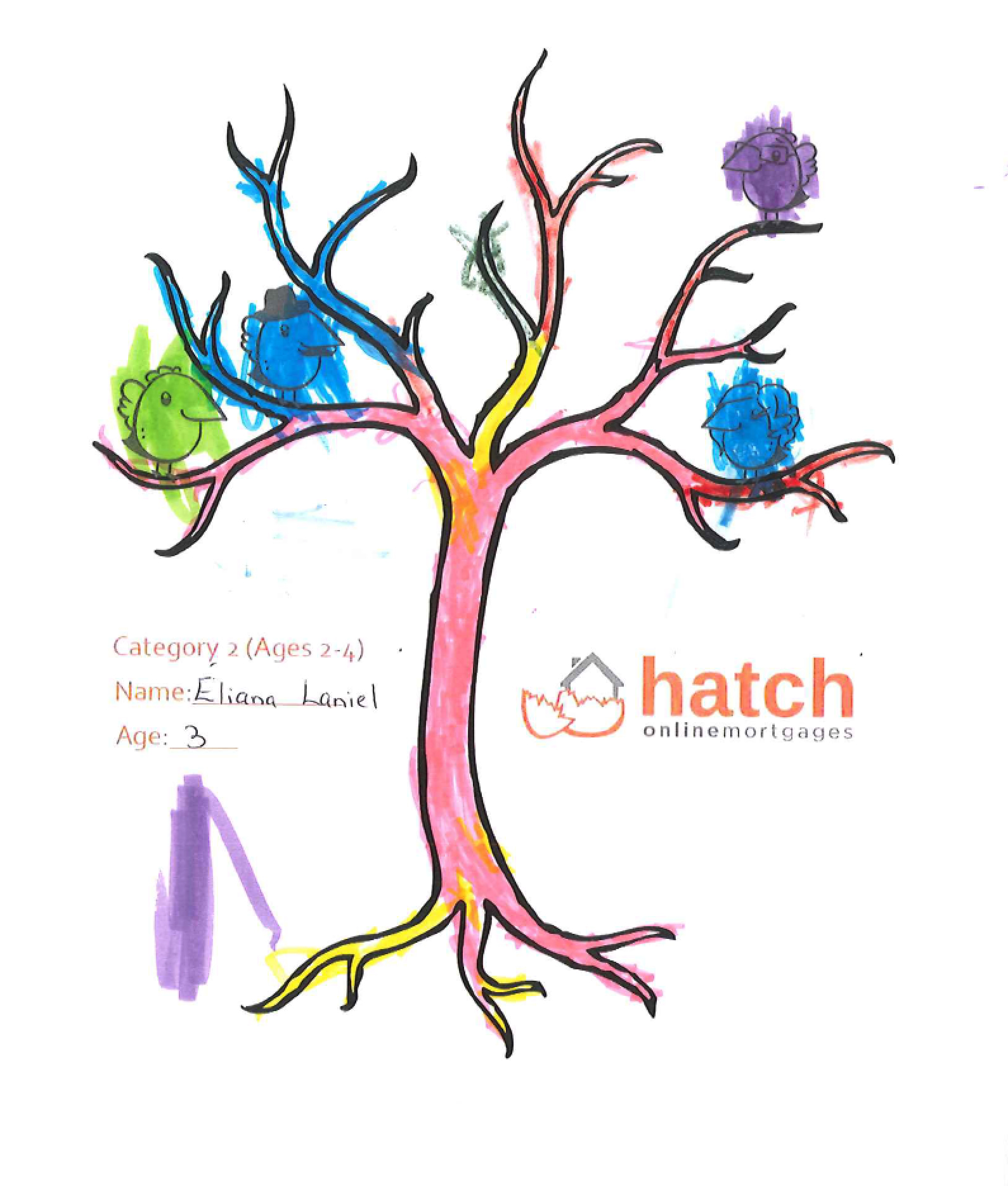 Hatch Online Mortgages Colouring Contest Age 3